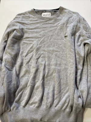 Lacoste Men Gray Crew Knit Long Sleeve Sweater 6 XL - Image 1 of 4
