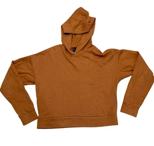 Forever 21 Mujer Grande Pullover Sudadera con Capucha Crop Top Color - Sudadera Marrón Óxido - Imagen 1 de 4
