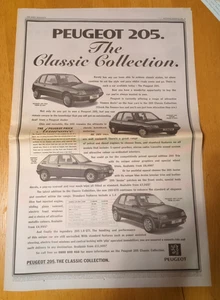 1993 Peugeot 205 OR Fiat UNO  News Paper Advert Cutting 60 x 39cm Approx - Picture 1 of 10