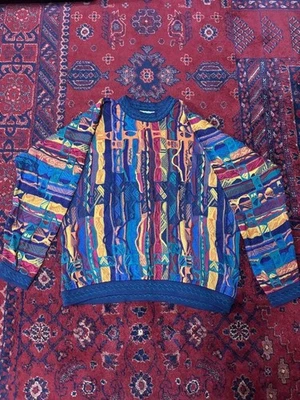 COOGI sweater 3D knit 100% Wool Size L Men's Multicolor Body width 64cm - Image 1 of 4