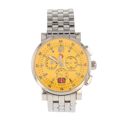 Reloj pulsera Michele Sport Sail 42 mm esfera naranja cuarzo acero inoxidable para hombre Foto 1 de 4