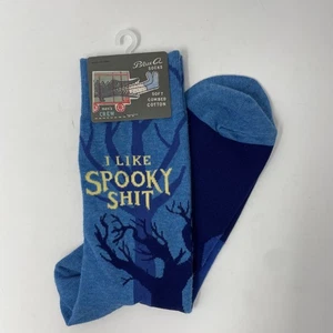 Blue Q Men's Novelty Crew Socks “I like Spooky S**t” Halloween Size 7-12 NEW - Picture 1 of 6