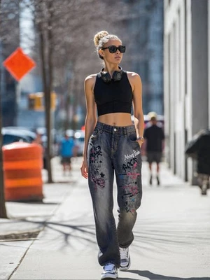 Pantalones de mezclilla Abbey Dawn de Avril Lavigne negros lavados a la piedra talla 9 Foto 1 de 4