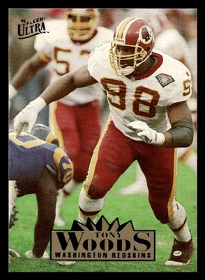 1995 Ultra Tony Woods #345 Washington Redskins - Image 1 of 2
