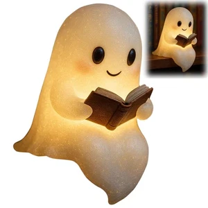 Cute LED Ghost Night Light Children Nightlight Gift Bedside Sleep Lamp Halloween - Picture 1 of 12
