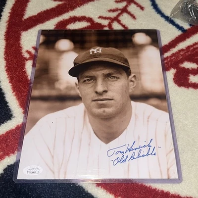 Tommy Henrich 8x10 Auto w/ Inscription “Old Reliable” JSA Certified! - Image 1 of 4