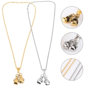  2 Pcs Halskette Für Männer Boxhandschuhe Anhänger Punk -Halskette - Bild 1 von 11