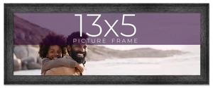 13x5 Frame Black Real Wood Picture Frame Width 1.5 inches | Interior Frame Depth - Picture 1 of 8