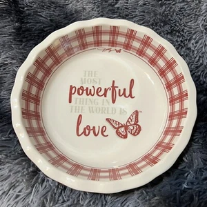 Dolly Parton Red Pie Plate Viral DG 9” Powerful Thing in World Is Love - Picture 1 of 5
