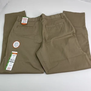 School Uniform Pants Husky 12 Straight Leg Beige Adjust Waist Stretch Reinforce - Picture 1 of 9