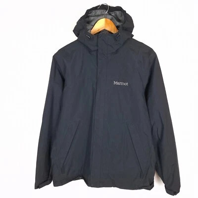 MARMOT Men Jacket Size S Grey Hooded Full Zip Windbreaker Water Resistant Nylon - Image 1 of 4