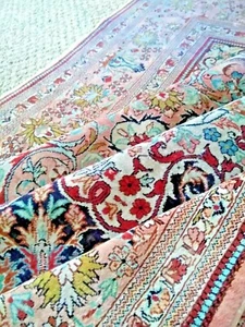 Antique 1970s EXQUISITE Fine Masterpiece Silk oriental square rug 4x4 - Picture 1 of 12
