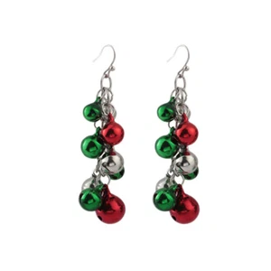1 Par de Pendientes Jingle Bell Navidad Jingle Bell Joyería Pendientes Cadena Colgante - Imagen 1 de 12