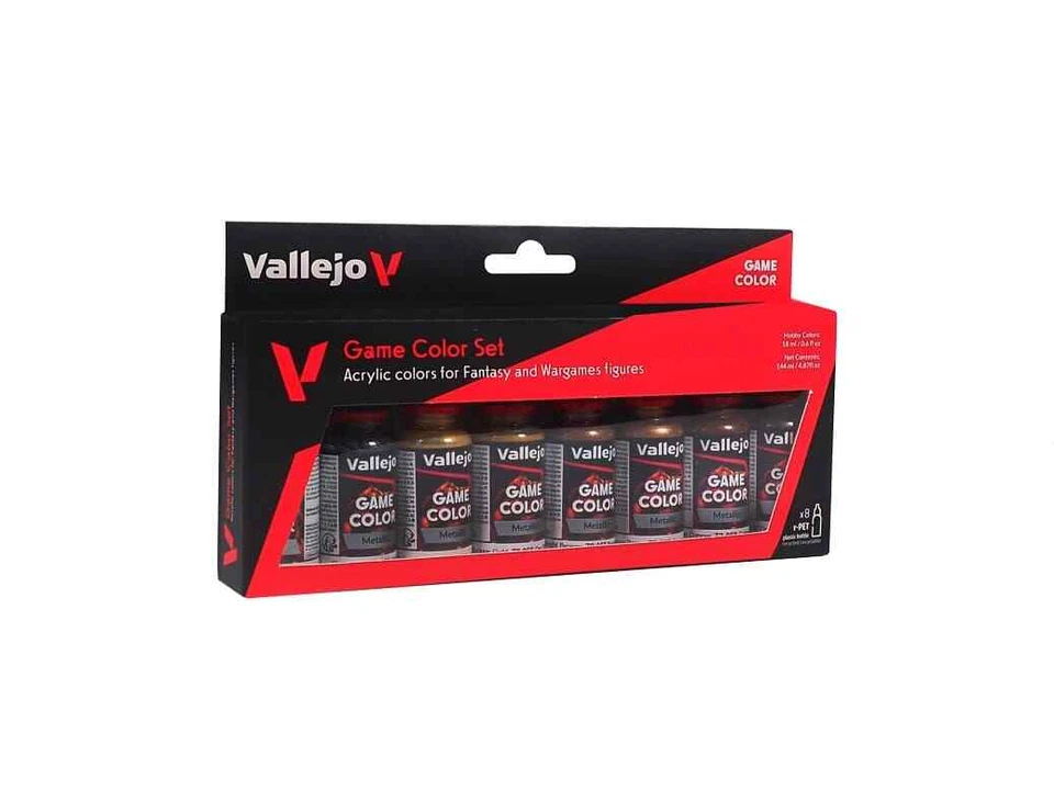 Vallejo Game Color 72.303 Metallic Colors Set (8x 18ml) Farbset - Bild 1 von 1