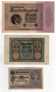 3 billets de banque Reichsbanknote - Mark /RUBB18 - Imagen 1 de 2