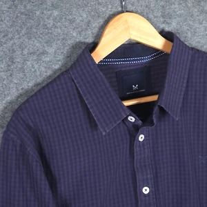 Crew Clothing Shirt Mens XXXL Purple Check Long Sleeve Classic Fit Indigo - Imagen 1 de 14