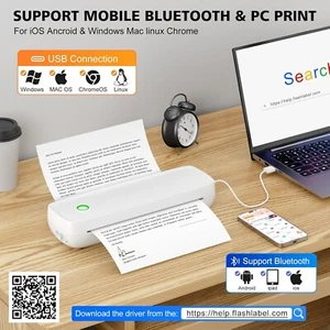 MinZhi Tragbarer Thermodrucker, Wireless Drucker unterstützt 8,5" x 11" US Letter... - Bild 1 von 7