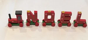 Vintage Wooden Noel Train Candle Holders Christmas 2 Hooks Missing - Picture 1 of 16