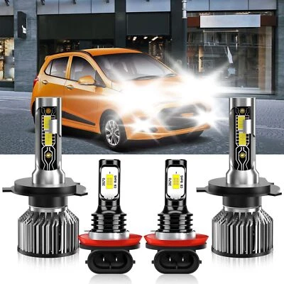 Combo de 4 faros LED bombilla alta/baja + lámpara antiniebla 6500 k para Hyundai Grand i10 2018-2019 Foto 1 de 4