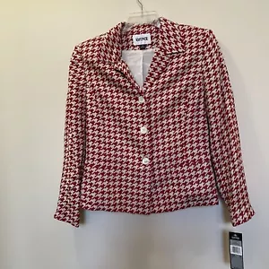 KASPER Red Ivory Royal Bittania Viscose Blazer Size 10 - Picture 1 of 8