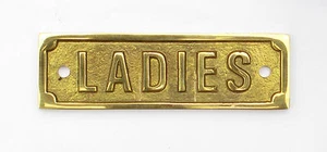 4" Solid Brass LADIES door sign - WC changing room, toilet, washroom, lavatory - Picture 1 of 3