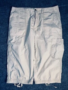 Pantalones Cortos DKNY Jeans Para Hombre Talla 38 Beige Bolsillos Carga Algodón Frente Plano Elástico - Imagen 1 de 6