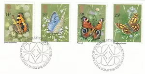 (107152) Butterflies GB Used 1981 ON PIECE - Picture 1 of 1