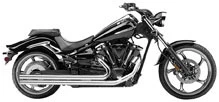2008-2011 Yamaha Raider Road Burner Black Streetlites 2.5' Custom Exhaust Pipes — 第 1/1 张图片