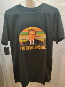 NUEVA Camiseta Gráfica Para Hombre Negra Talla Med Michael Scott I Am Dead Inside Vintage - Imagen 1 de 4