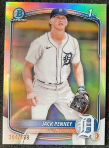 2025 Bowman Chrome BCP-60 Jack Penney 1st Bowman REFRACTOR /499. Detroit Tigers - Picture 1 of 2