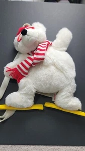 Mochila ajustable de felpa Aurora World Polar Bear con cielos y gafas - Usada en Excelente Condición - Imagen 1 de 8