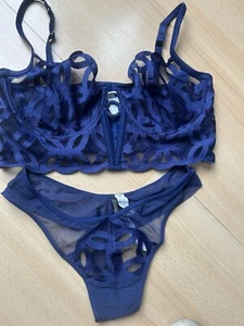 😍😍😍intimissimi bh 80C &S Spitze Dunkel Blau Einmal Kurz Getragen Neuwertig - Bild 1 von 11