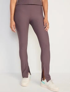 Old Navy Women Size XXL Extra High-Waisted PowerSoft Ribbed Split Flare Leggings - Picture 1 of 8
