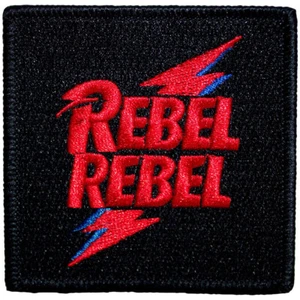 DAVID BOWIE Iron On Patch: REBEL REBEL PINK & BLUE: bolt Official Merch gift £pb - Imagen 1 de 13
