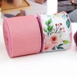 2.5 Inch x 5 Yards Flower Ribbon Spring Decor Ribbons for Wreath Crafts - Picture 1 of 11