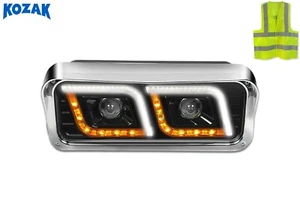 LED DRL DUAL Black Projector Headlight Right Side WESTERN STAR 6900 4900 4800. - Bild 1 von 10