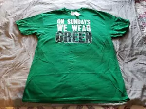 ON SUNDAYS WE WEAR GREEN PHILADELPHIA EAGLES Football T-Shirt ADULT S New - Picture 1 of 2