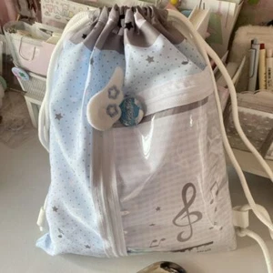 with Transparent Pocket School Bag Musical Notes Traveling Storage Bag - Picture 1 of 7