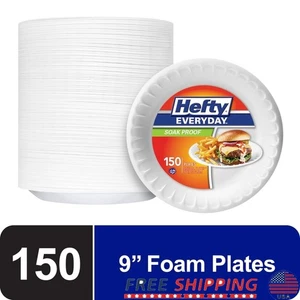 Disposable Soak-Proof Foam Plates 150 Count Durable Leak Resistant Party Plates - Picture 1 of 8