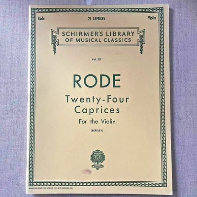 Schirmer's Library of Musical Classics Vol. 231 - For Violin -RODE- 24 Caprices - Image 1 of 2