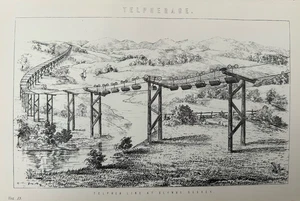 Impresión antigua - Línea Telpher de la década de 1870 en Glyncoe Sussex - Ingeniería victoriana - Imagen 1 de 13