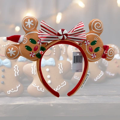 米奇和米妮迪士尼乐园姜饼耳朵头带圣诞孩子成人 — 第 1/4 张图片