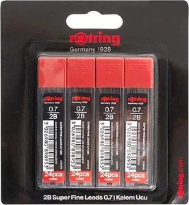 Rotring superfeine Polymermine (2B) - 0,7 mm - 96 Stück (4 Tuben x 24) Stiftminen - Bild 1 von 7