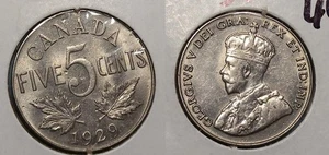 Canadá 1929 níquel afilado brillante sin circular #590-40 - Imagen 1 de 1