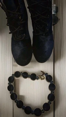 Steve Madden Blue Velvet Womens Ankle Boots Size 7.5 Necklace & Errings  - Imagem 1 de 4