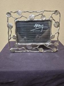 Michael Aram - Silver Botanical Leaf 4x6 Frame - No Box - Picture 1 of 9