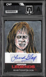 2025 Horror Legends Linda Blair AUTOGRAPH Exorcist SKETCH card by Rico Dela Rosa - Picture 1 of 2