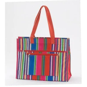 Joann Marrie Designs NPTORS Insulated Tote Bag - Orange Stripe- Pack of 2 - Picture 1 of 1