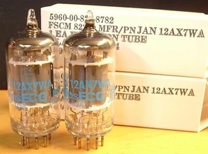 TUBES 2 new Philips 12AX7WA blue label matching 12AX7A NOS NIB USA Hickok tested - Picture 1 of 2