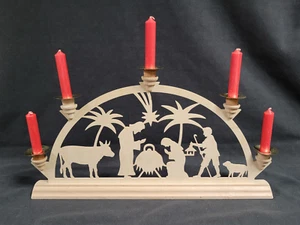 Kunstgewerbe Taulin Nativity Scene Light Arc, Made in Germany, Candles Included - Picture 1 of 10